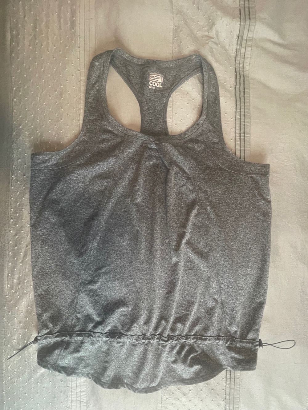 32 Degrees Racerback Gray Sleeveless Tank Top with Drawstring Hem size L